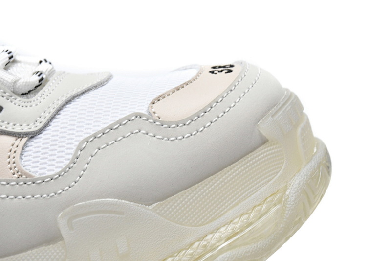 【DA0LJ】全白气垫 巴黎世家水晶透明底气垫鞋 544351 W09E1 9000 Balenciaga Triple S White