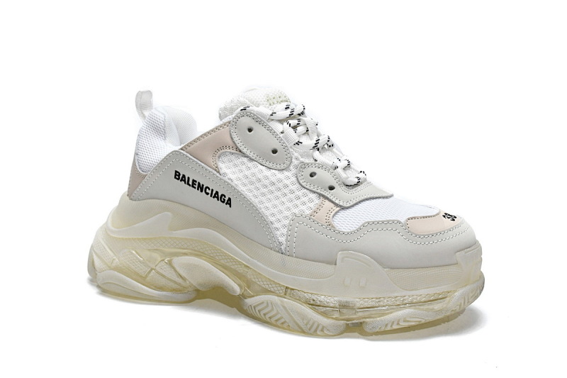 【DA0LJ】全白气垫 巴黎世家水晶透明底气垫鞋 544351 W09E1 9000 Balenciaga Triple S White