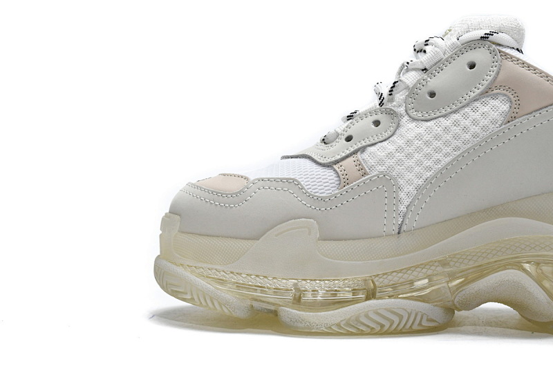 【DA0LJ】全白气垫 巴黎世家水晶透明底气垫鞋 544351 W09E1 9000 Balenciaga Triple S White
