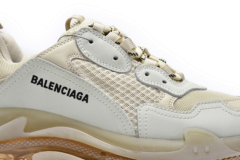 【DA0LJ】米黄气垫 巴黎世家水晶透明底气垫鞋 544351 W09OH 7083 Balenciaga Triple S Champagne