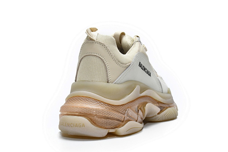 【DA0LJ】米黄气垫 巴黎世家水晶透明底气垫鞋 544351 W09OH 7083 Balenciaga Triple S Champagne
