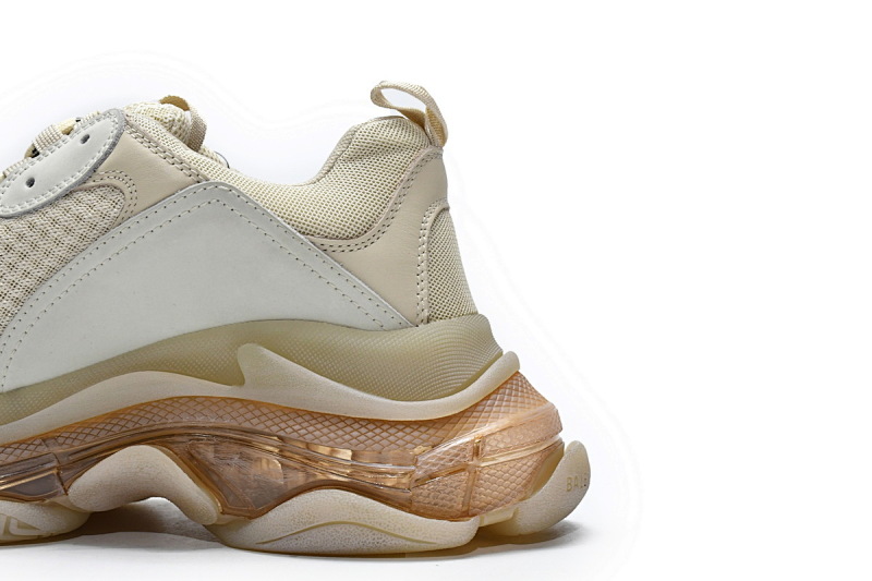 【DA0LJ】米黄气垫 巴黎世家水晶透明底气垫鞋 544351 W09OH 7083 Balenciaga Triple S Champagne