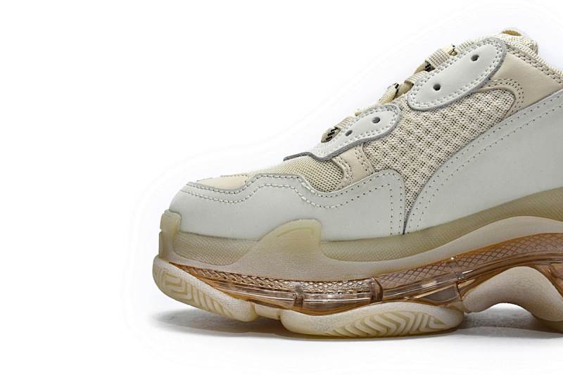 【DA0LJ】米黄气垫 巴黎世家水晶透明底气垫鞋 544351 W09OH 7083 Balenciaga Triple S Champagne