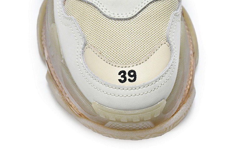 【DA0LJ】米黄气垫 巴黎世家水晶透明底气垫鞋 544351 W09OH 7083 Balenciaga Triple S Champagne