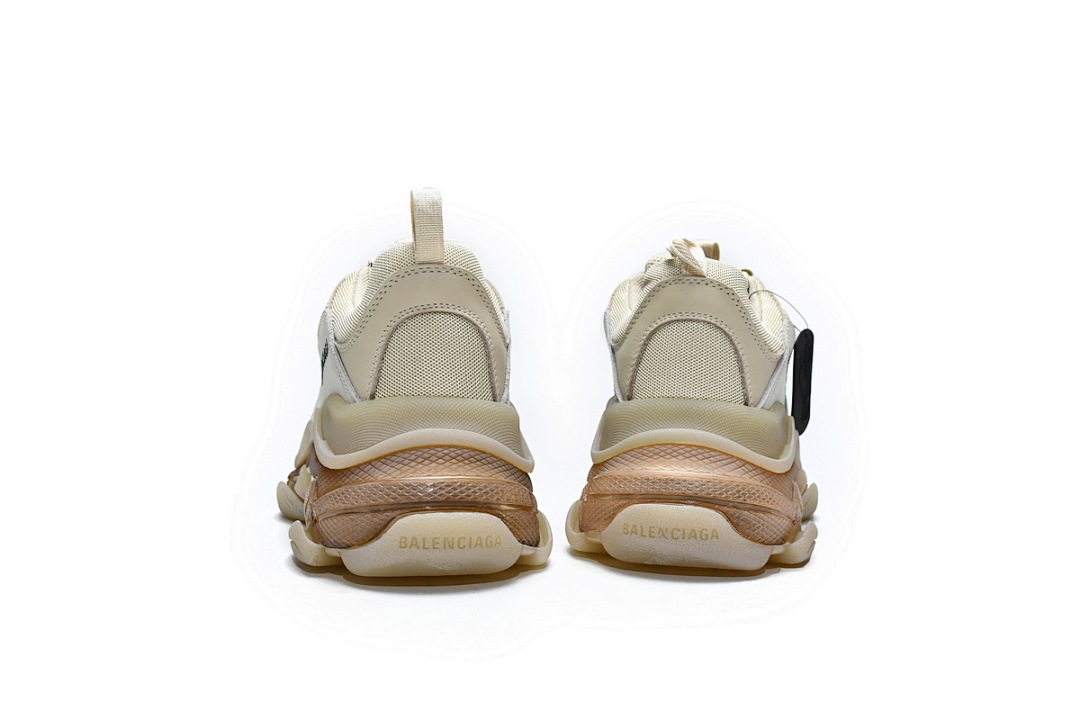 【DA0LJ】米黄气垫 巴黎世家水晶透明底气垫鞋 544351 W09OH 7083 Balenciaga Triple S Champagne