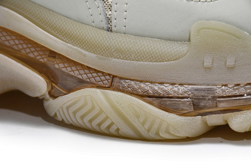 【DA0LJ】米黄气垫 巴黎世家水晶透明底气垫鞋 544351 W09OH 7083 Balenciaga Triple S Champagne