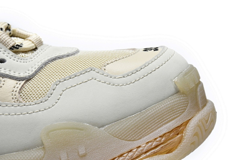 【DA0LJ】米黄气垫 巴黎世家水晶透明底气垫鞋 544351 W09OH 7083 Balenciaga Triple S Champagne