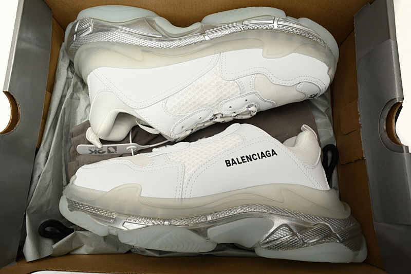 【DA0LJ】青石灰气垫 巴黎世家水晶透明底气垫鞋 541624 W2FB2 9001 Balenciaga Triple S Grey