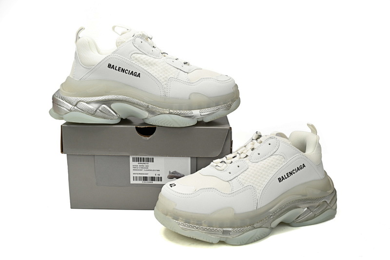 【DA0LJ】青石灰气垫 巴黎世家水晶透明底气垫鞋 541624 W2FB2 9001 Balenciaga Triple S Grey