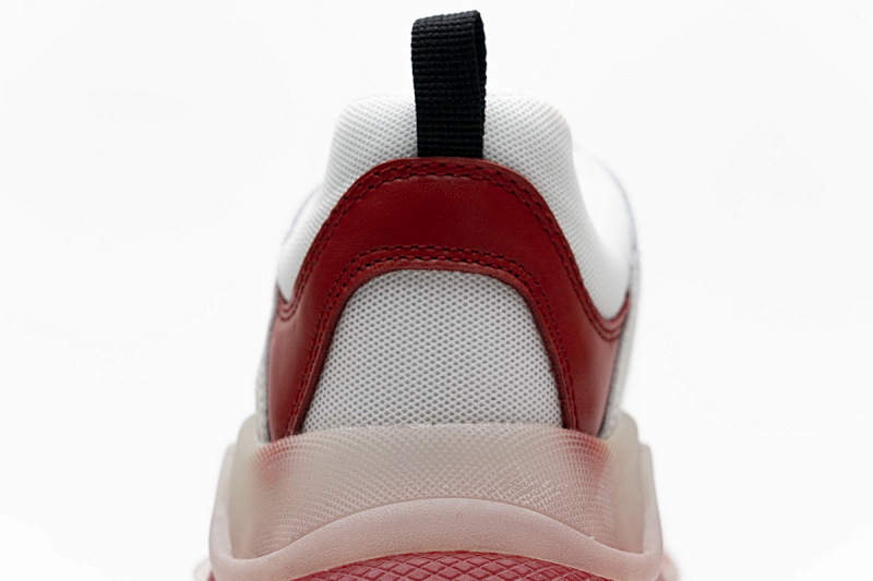 【DA0LJ】白红气垫 巴黎世家水晶透明底气垫鞋 544351 W09E1 4552 Balenciaga Triple S White Red