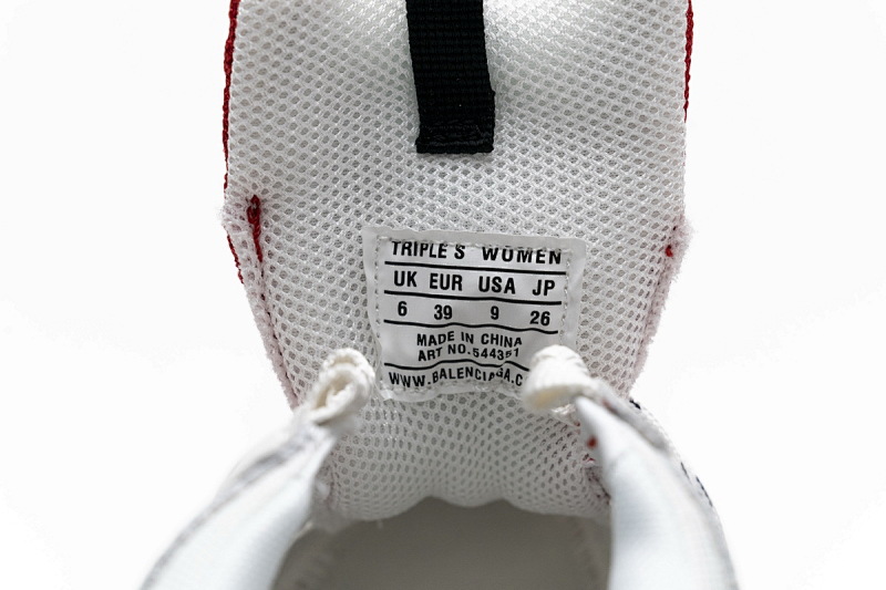 【DA0LJ】白红气垫 巴黎世家水晶透明底气垫鞋 544351 W09E1 4552 Balenciaga Triple S White Red