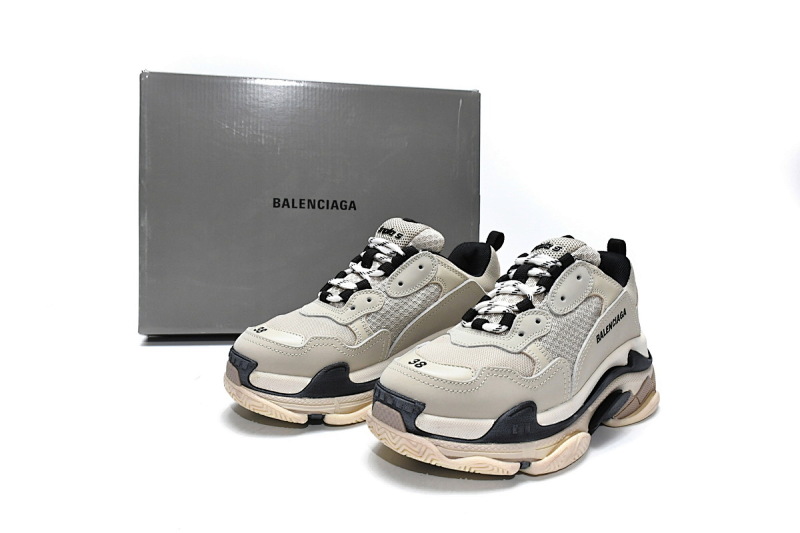 【CA0LJ】香草色 巴黎世家8层组合TPU复古鞋 536737 W09O6 9787 Balenciaga Triple S Vanilla Color