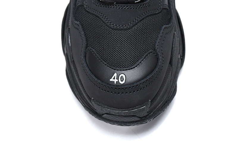 【CA0LJ】全黑不做旧 巴黎世家8层组合TPU复古鞋 541624 W0901 1100 Balenciaga Triple S Black