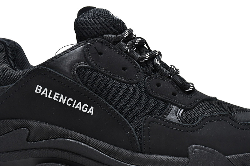 【CA0LJ】全黑不做旧 巴黎世家8层组合TPU复古鞋 541624 W0901 1100 Balenciaga Triple S Black