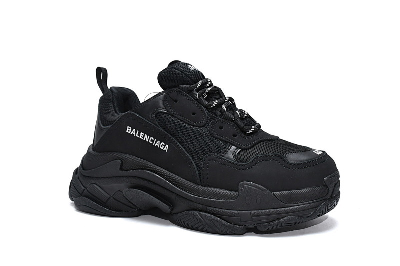 【CA0LJ】全黑不做旧 巴黎世家8层组合TPU复古鞋 541624 W0901 1100 Balenciaga Triple S Black
