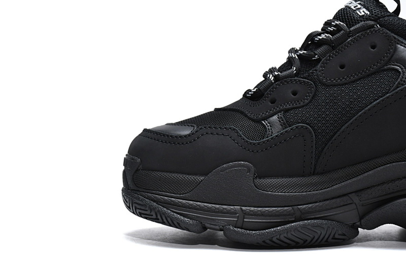 【CA0LJ】全黑不做旧 巴黎世家8层组合TPU复古鞋 541624 W0901 1100 Balenciaga Triple S Black
