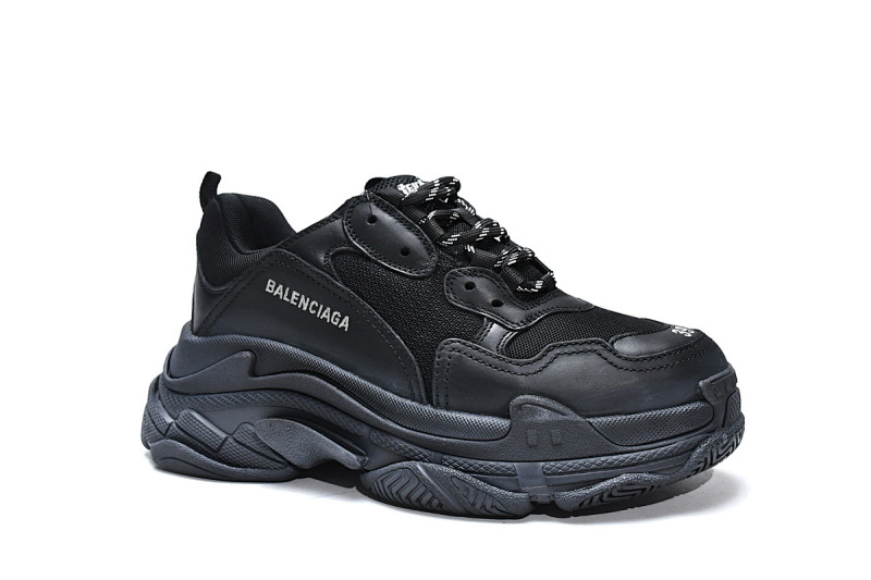 【CA0LJ】全黑 巴黎世家8层组合TPU复古鞋 512176 W0901 1000 Balenciaga Triple S Black