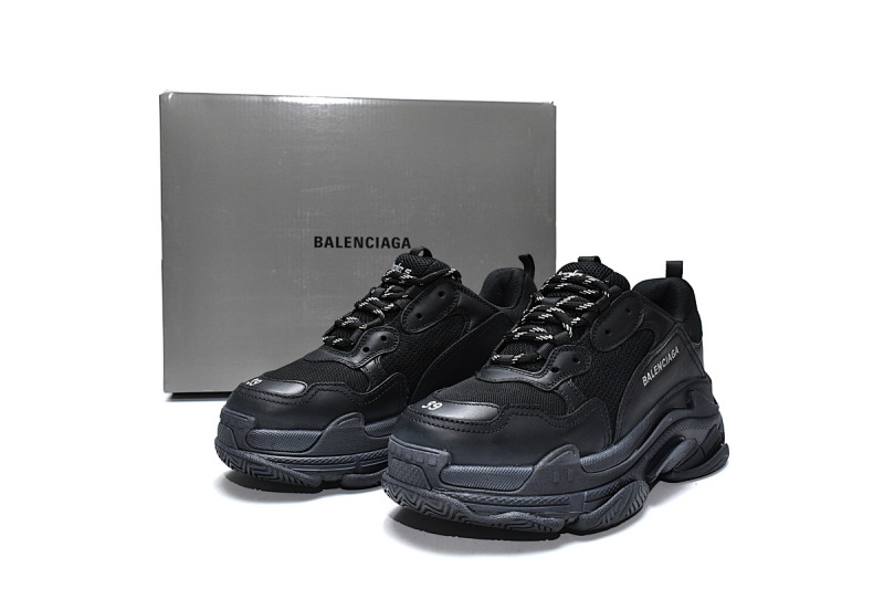 【CA0LJ】全黑 巴黎世家8层组合TPU复古鞋 512176 W0901 1000 Balenciaga Triple S Black