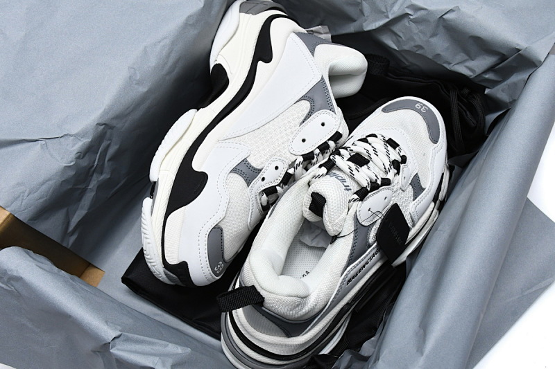 【CA0LJ】大白灰 巴黎世家8层组合TPU复古鞋 536737 W09O1 9089 Balenciaga Triple S White Grey
