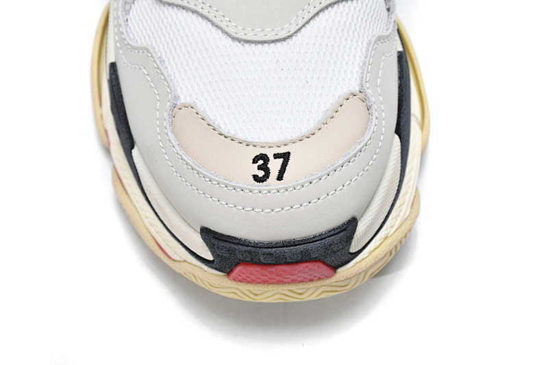 【CA0LJ】白红 巴黎世家8层组合TPU复古鞋 524037 W09E1 9000 Balenciaga Triple S White Dark Grey Red