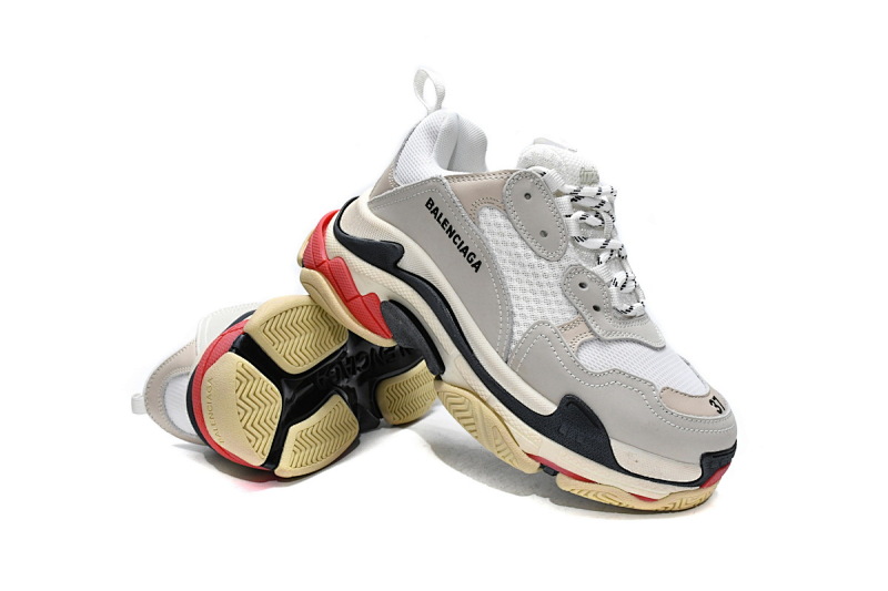 【CA0LJ】白红 巴黎世家8层组合TPU复古鞋 524037 W09E1 9000 Balenciaga Triple S White Dark Grey Red
