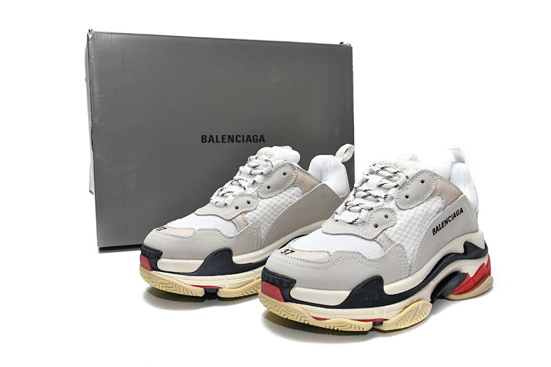 【CA0LJ】白红 巴黎世家8层组合TPU复古鞋 524037 W09E1 9000 Balenciaga Triple S White Dark Grey Red