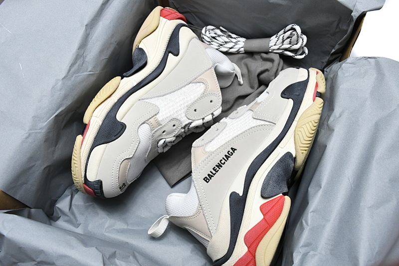 【CA0LJ】白红 巴黎世家8层组合TPU复古鞋 524037 W09E1 9000 Balenciaga Triple S White Dark Grey Red
