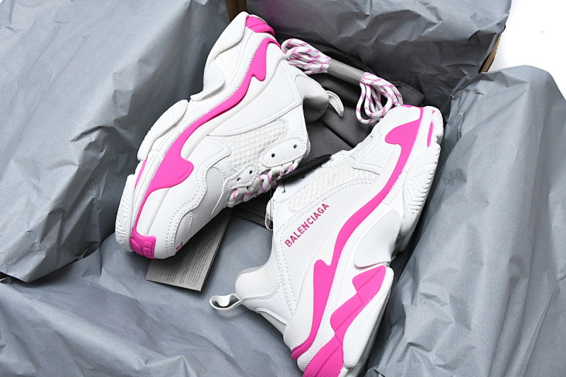 【CA0LJ】白桃红-60 巴黎世家8层组合TPU复古鞋 536737 W2CA3 3890 Balenciaga Triple S White Peach Red