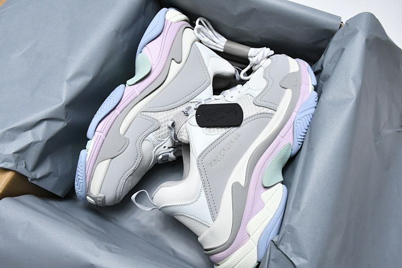 【CA0LJ】深灰水兰 巴黎世家8层组合TPU复古鞋 536737 W2FW 1977 Balenciaga Triple S Makaron