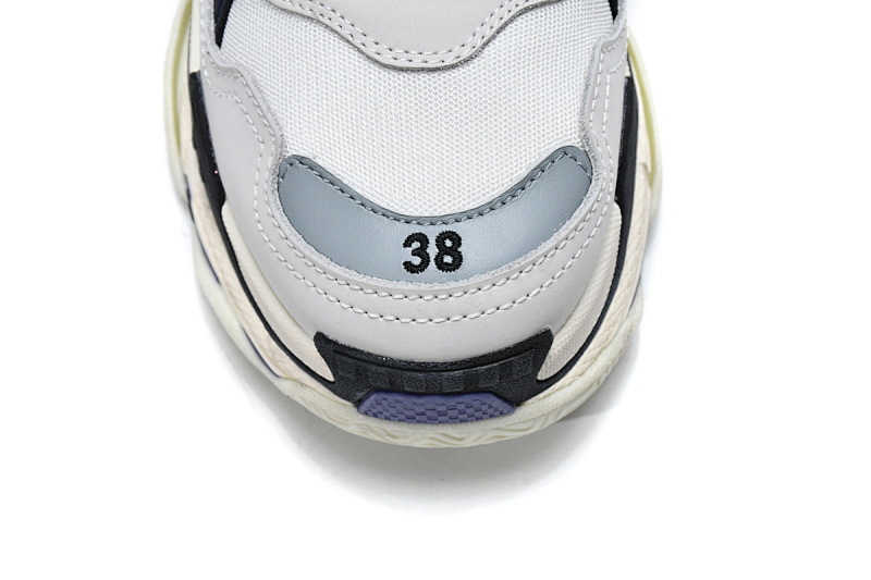 【CA0LJ】白深兰 巴黎世家8层组合TPU复古鞋 534217 W09E1 9000 Balenciaga Triple S White Dark Blue