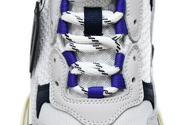 【CA0LJ】白深兰 巴黎世家8层组合TPU复古鞋 534217 W09E1 9000 Balenciaga Triple S White Dark Blue