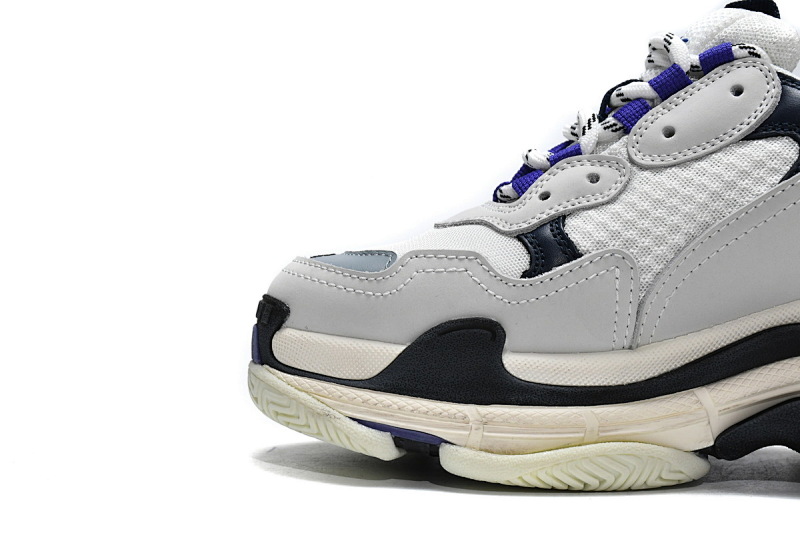 【CA0LJ】白深兰 巴黎世家8层组合TPU复古鞋 534217 W09E1 9000 Balenciaga Triple S White Dark Blue