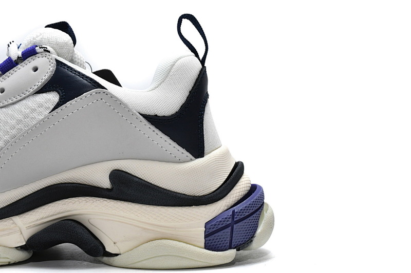【CA0LJ】白深兰 巴黎世家8层组合TPU复古鞋 534217 W09E1 9000 Balenciaga Triple S White Dark Blue