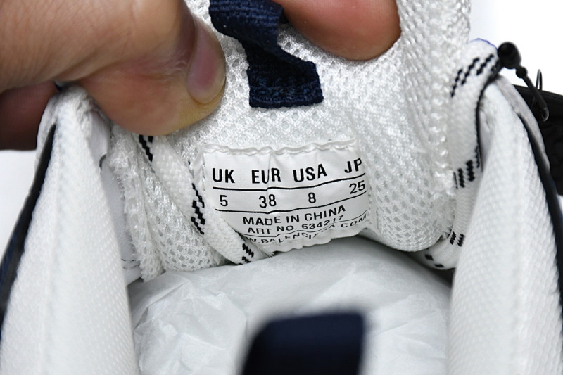 【CA0LJ】白深兰 巴黎世家8层组合TPU复古鞋 534217 W09E1 9000 Balenciaga Triple S White Dark Blue