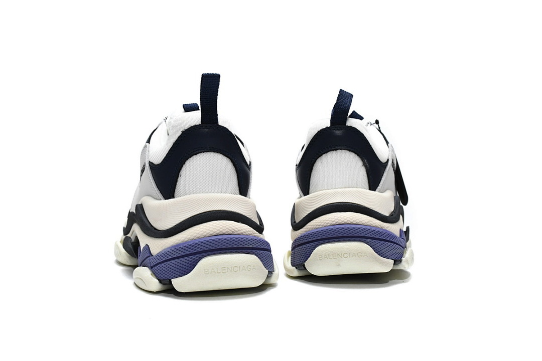 【CA0LJ】白深兰 巴黎世家8层组合TPU复古鞋 534217 W09E1 9000 Balenciaga Triple S White Dark Blue