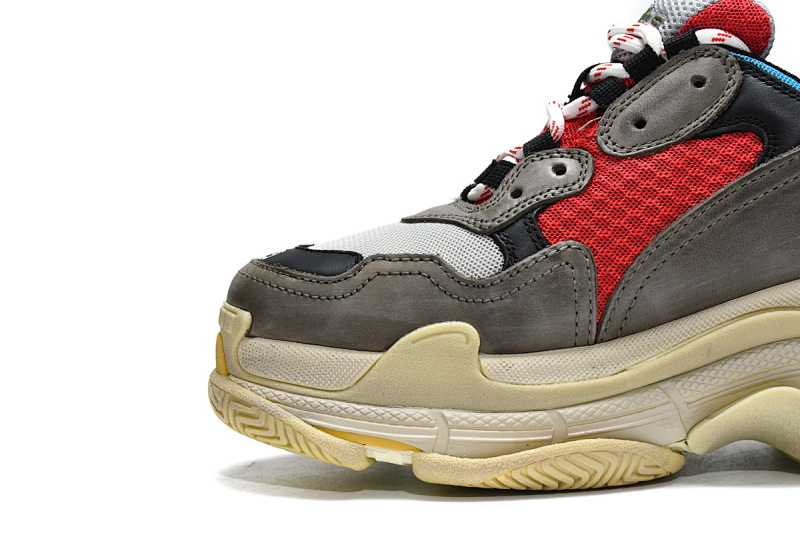 【CA0LJ】灰红 巴黎世家8层组合TPU复古鞋 533883 W09O2 4365 Balenciaga Triple S Blue Red