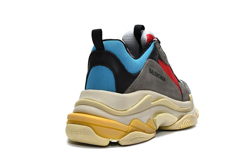 【CA0LJ】灰红 巴黎世家8层组合TPU复古鞋 533883 W09O2 4365 Balenciaga Triple S Blue Red
