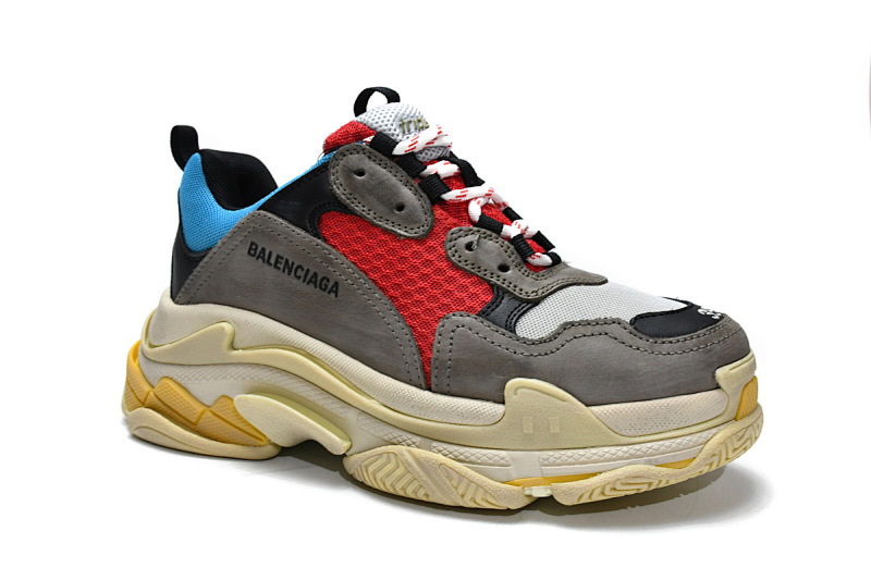 【CA0LJ】灰红 巴黎世家8层组合TPU复古鞋 533883 W09O2 4365 Balenciaga Triple S Blue Red