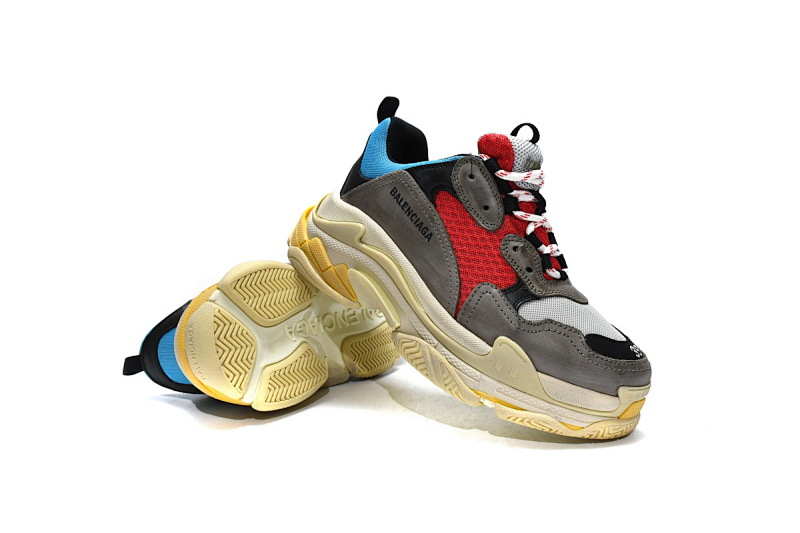 【CA0LJ】灰红 巴黎世家8层组合TPU复古鞋 533883 W09O2 4365 Balenciaga Triple S Blue Red