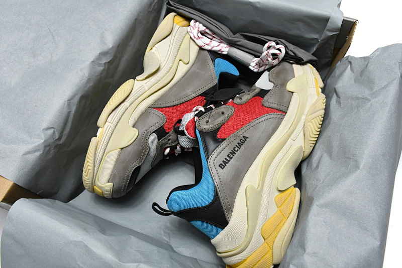 【CA0LJ】灰红 巴黎世家8层组合TPU复古鞋 533883 W09O2 4365 Balenciaga Triple S Blue Red