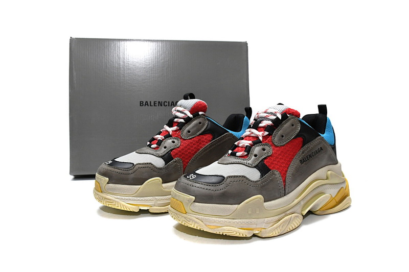 【CA0LJ】灰红 巴黎世家8层组合TPU复古鞋 533883 W09O2 4365 Balenciaga Triple S Blue Red