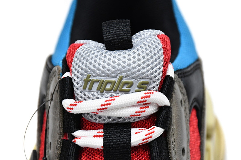 【CA0LJ】灰红 巴黎世家8层组合TPU复古鞋 533883 W09O2 4365 Balenciaga Triple S Blue Red
