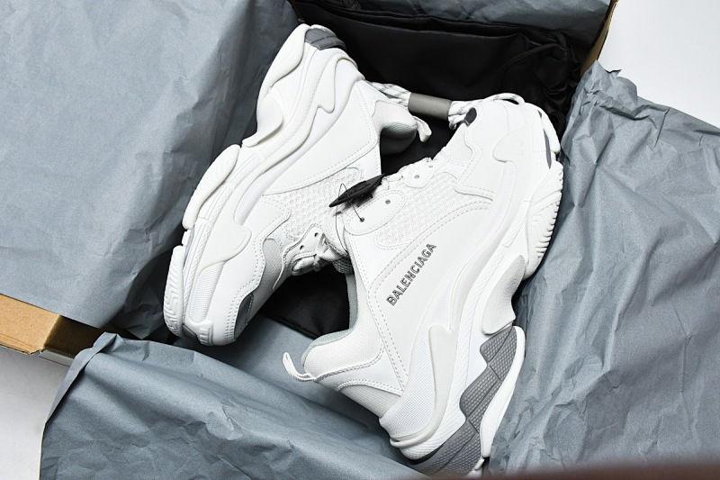 【CA0LJ】白银 巴黎世家8层组合TPU复古鞋 524039 W2FS4 1200 Balenciaga Triple S White Silver