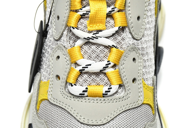 【CA0LJ】浅灰黄 巴黎世家8层组合TPU复古鞋 524037 W0E1 9000 Balenciaga Triple S Grey Yellow