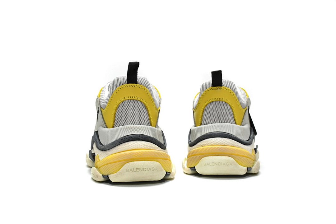 【CA0LJ】浅灰黄 巴黎世家8层组合TPU复古鞋 524037 W0E1 9000 Balenciaga Triple S Grey Yellow