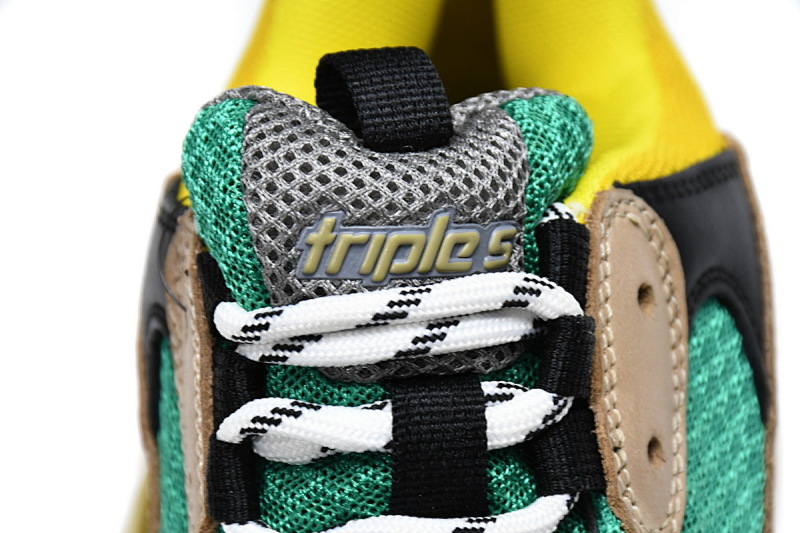 【CA0LJ】灰绿 巴黎世家8层组合TPU复古鞋 483513 W06E3 7070 Balenciaga Triple S Green Yellow