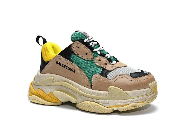 【CA0LJ】灰绿 巴黎世家8层组合TPU复古鞋 483513 W06E3 7070 Balenciaga Triple S Green Yellow