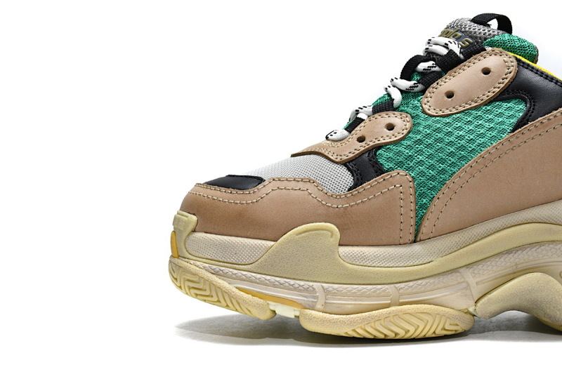 【CA0LJ】灰绿 巴黎世家8层组合TPU复古鞋 483513 W06E3 7070 Balenciaga Triple S Green Yellow