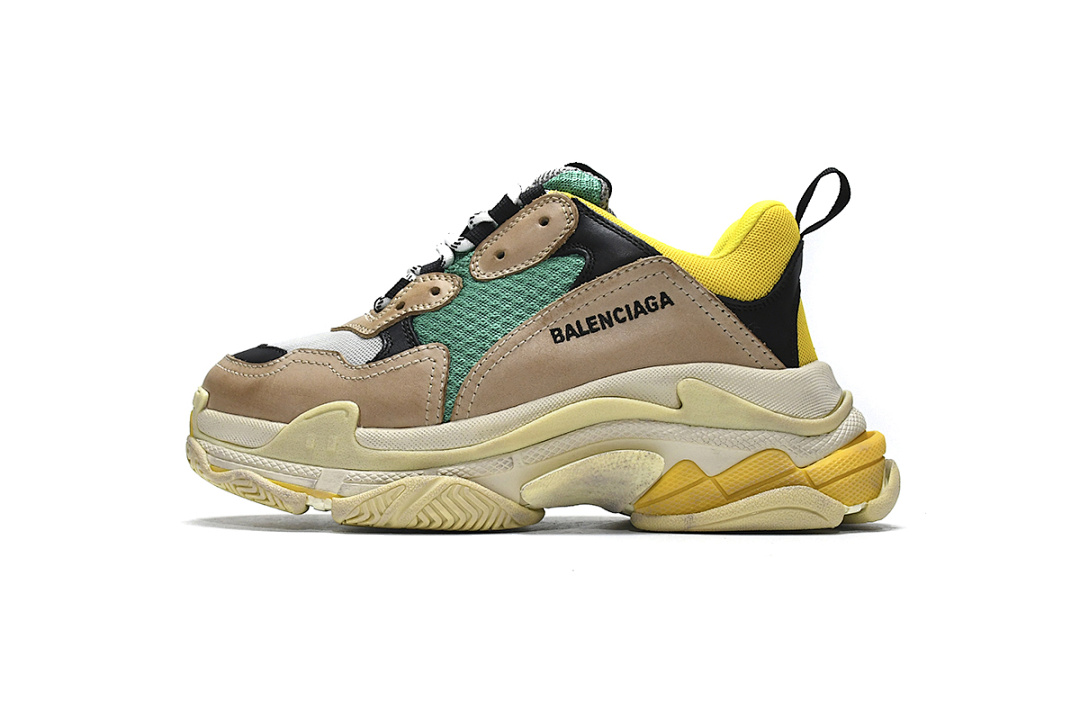 【CA0LJ】灰绿 巴黎世家8层组合TPU复古鞋 483513 W06E3 7070 Balenciaga Triple S Green Yellow