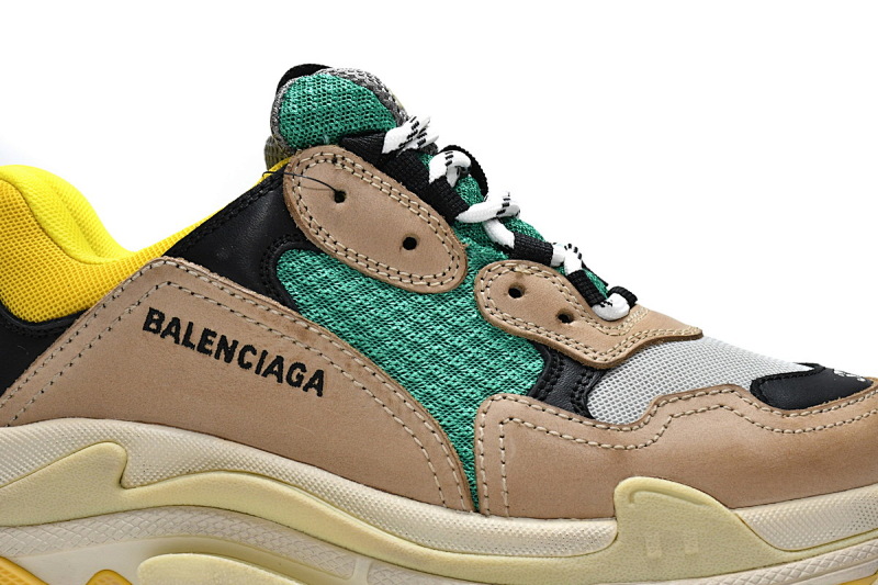 【CA0LJ】灰绿 巴黎世家8层组合TPU复古鞋 483513 W06E3 7070 Balenciaga Triple S Green Yellow